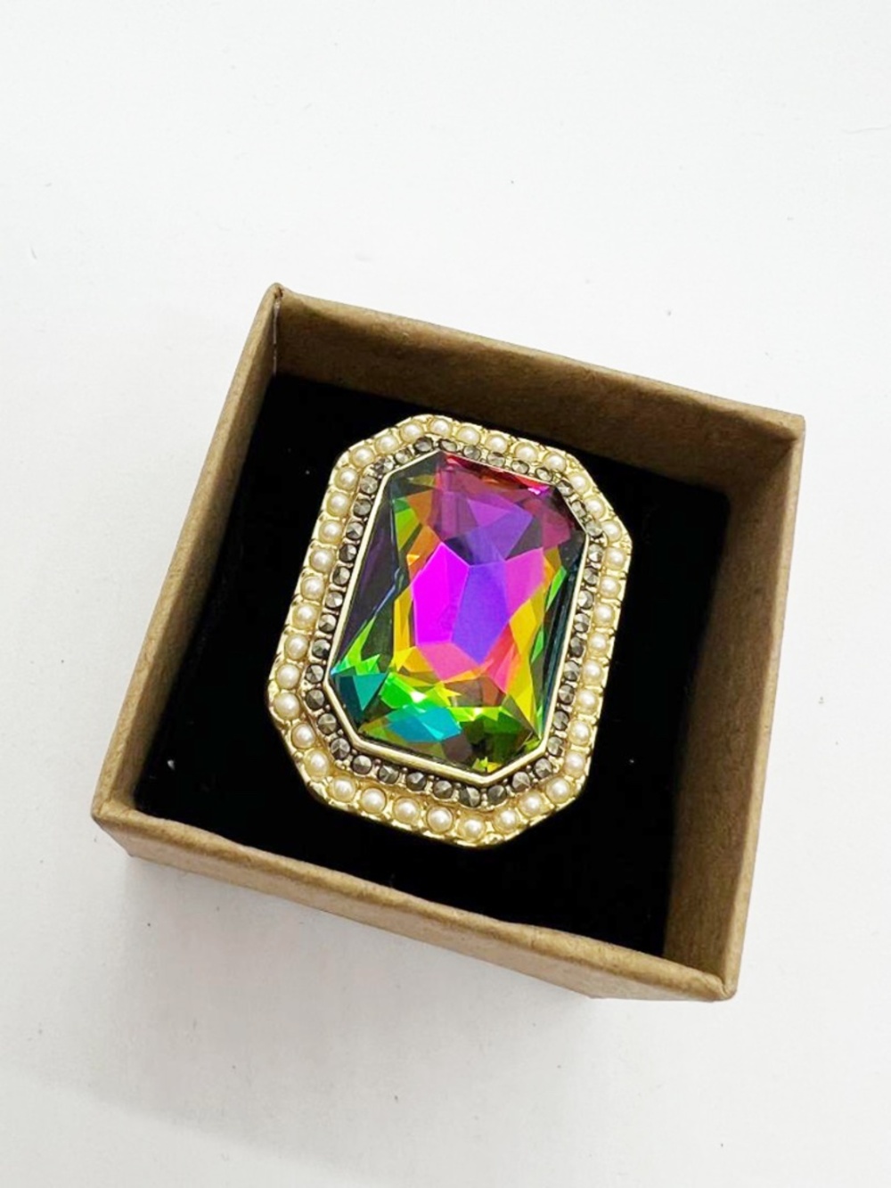 NWOT AKKAD Rainbow Ring Size 6